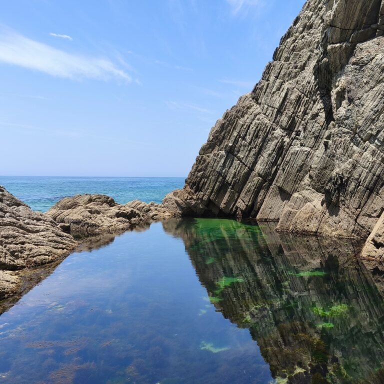 Stunning ocean pool formed by rocks along the Atlantic Wild Hike near Cabo da Roca.