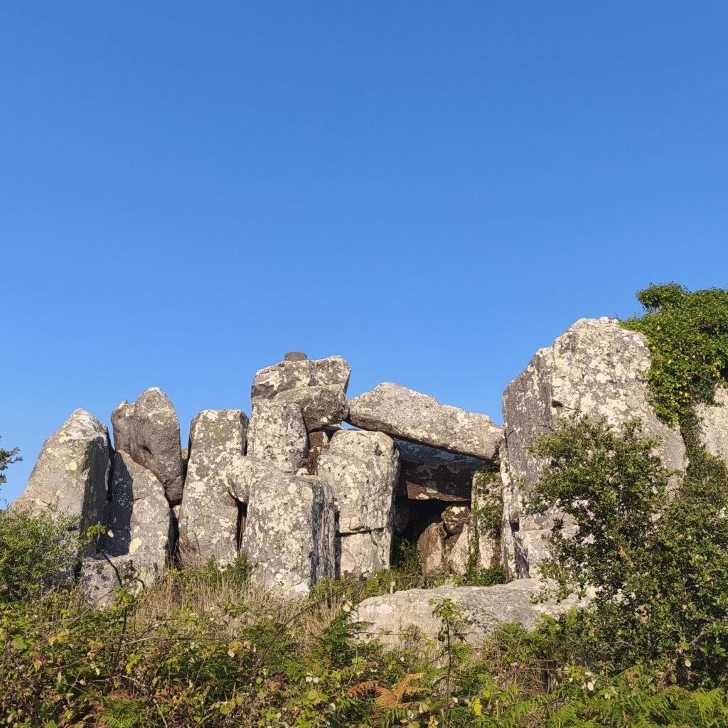 Old stone ruins hidden in the Sintra forest, part of the Hidden Sintra Hike near the Moorish Castle.